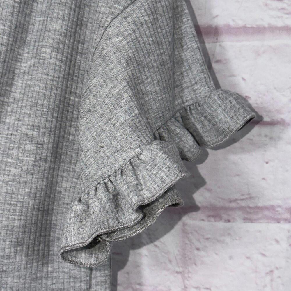Marie Nicole Medium Gray Ruffle Sleeve Tie-Front Dress - Picture 3 of 6
